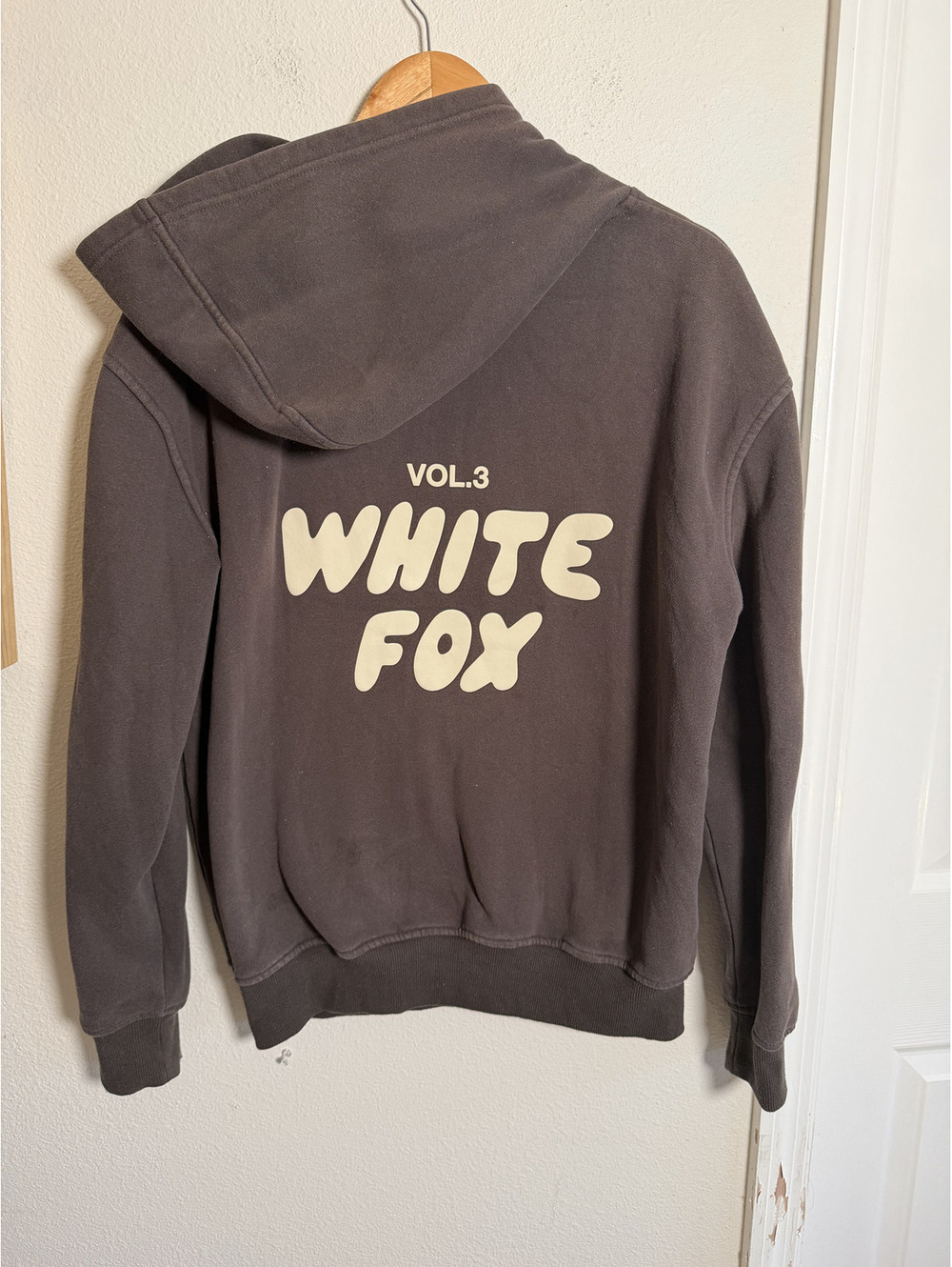 White Fox Vol. 3 Oversized Hoodie Washed Brown Cream Size XS/S